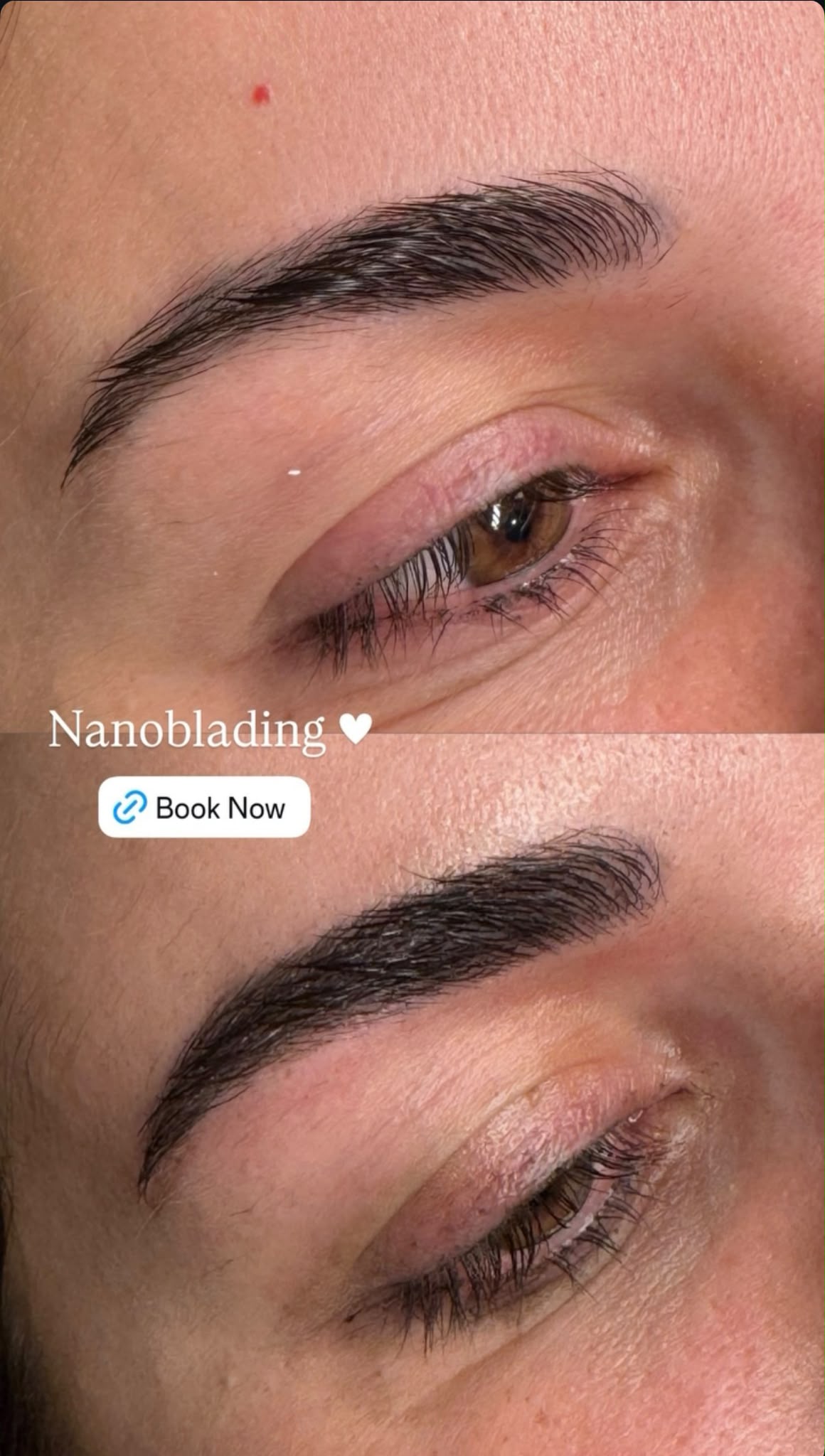 Nanoblading before and after at Berkem Brows Coolangatta